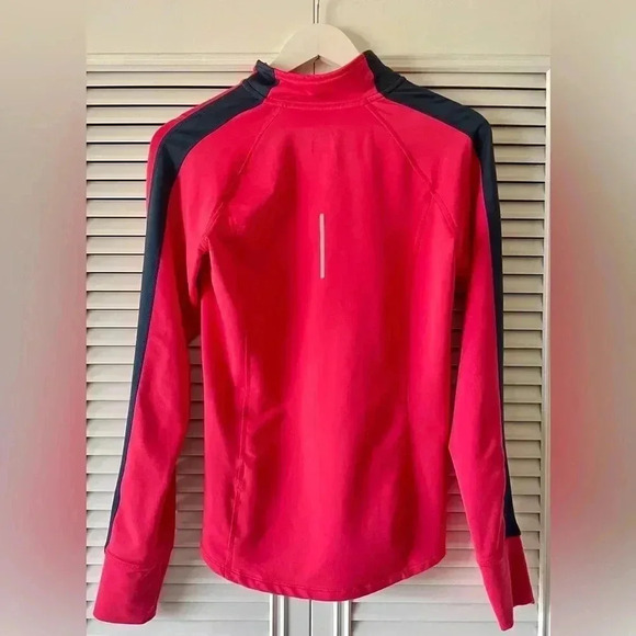 Nike Women's Dri-Fit Running 1/4 Zip Pullover Pink & Navy SZ S - Picture 2 of 6